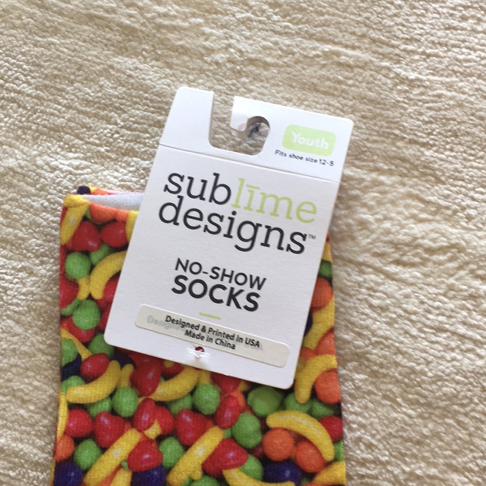NWT Sublime Designs Youth No Show Socks Candy - Picture 3 of 6